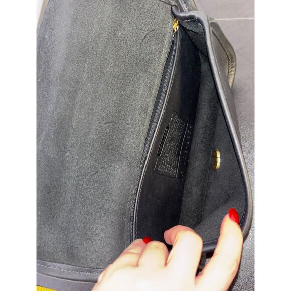 Classic Coach Mini Leather Crossbody Bag In Black With Gold Hardware - Picture 7 of 9